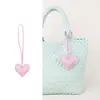 Colgante de Bolso Bufanda con Forma de Corazón Transfronterizo, Accesorio de Bolso de Moda con Borla de Cuero de Gama Alta Estilo Ins