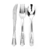 Cuchara Desechable Bistec Separado Plata Cuchillo y Tenedor de Aluminio Cuchara Tenedor de Comida Occidental Cuchillo y Tenedor de Plástico Drenaje Espesado Plástico