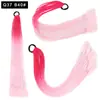 Pelucas Trenzadas de Colores Estilo Europeo y Americano, Coletas de Color Degradado, Trenzas de Espiga de Celebridades de Internet, Trenzas de Boxeadora de Tres Hebras para Discoteca