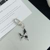 Chaveiro Original Borboleta Cruz Preta Escura Estilo Ins Pingente Casal Trava Diamante Preto e Branco Pendente Bolsa Escola Presente