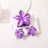 Presilha de Garra Banho de Ouro Flor Plumeria Mais Vendida Transfronteiriça com Efeito Gota de Chuva, Presilha de Cabelo de Moda de Alta Qualidade para Mulheres, Grampo de Cabelo, Acessório de Cabelo Presilha Tubarão