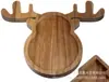 Prato de Jantar Fofo de Bambu Desenho Animado Infantil Vários Bandejas de Bambu Prato de Frutas de Natal Prato Prático para Chá Louça para Restaurantes