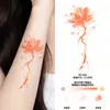 Pegatinas de tatuaje sensibles a la luz, impermeables y de larga duración, para mujer, con un tacto de alta gama, que cambian de color con los rayos UV, sol, luna, flores inglesas, mariposas, serpientes, coloridas