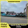 Fabricante Original Exporta Semirreboque de Plataforma Baixa de 4 Eixos de Serviço Pesado para Transporte de Máquinas de Engenharia para América do Sul, Ásia Central e Arábia Saudita