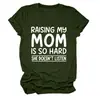 Criando Minha Mãe Amazon Ebay Site Independente Comércio Exterior Transfronteiriço Confortável Simples Camiseta Feminina Gola Redonda Manga Curta