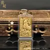 2027 Año de la Oveja Lámina de Oro Imitación Oveja del Zodiaco Etiqueta Cuadrada Llavero Colgante para Bolso Cadena para Teléfono Móvil Caja de Regalo Regalo que Trae Fortuna