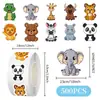 500 Adesivos de Rolo de Animais, Desenho Animado com Formato Especial Pequenos Presentes para Crianças, Adesivos de Vedação para Decoração de Capa de Celular de Mesa Venda por Atacado