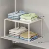 Prateleira organizadora retrátil para guarda-roupa, ferramenta economizadora de espaço para armário de roupas, prateleira divisória deslizante, sapateira