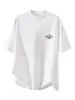 Roupas Masculinas Fengshe / Camiseta Masculina de Algodão Puro Estampada de Manga Curta Pesada, Novo Estilo de Verão, Corte Solto, Tamanho Grande, Gola Redonda, Blusa de Manga Meia