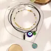 Collar de Joyería Retro Transfronterizo Europeo y Americano Ojos Azules de Diablo para Mujer, Versátil, con Cuentas, Nuevo, Estilo Chinoiserie Étnico