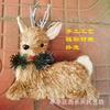 Linda Mascota Artesanía de Paja Tejida a Mano Familia de Conejos Nuevo Vestido Decoración de Balcón de Conejo Set de Pareja Navidad