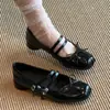 Estilo Ins Versão Coreana Bico Redondo Laço Tiras Duplas Sapatos Mary Jane 2026 Primavera Retrô Emagrecedor Versátil Sapatos Femininos