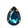 Cristal de vidrio transparente con forma de gota de agua, taladro de garra con agujero, cosido a mano, taladro de garra única, taladro de vidrio, taladro para joyería DIY, accesorios para ropa, accesorios