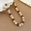 Colar Ajustável de Contas Redondas Acrílicas Corrente de Clavícula Simples de Luxo Leve Moda Versátil Acessórios para Colar Atacado