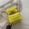 Ropa Nueva de Algodón Otoño e Invierno Bolso Nube Nicho Lazo Bolso de Mano Único para Mujer Gran Capacidad Bolso Burbuja Plisado