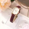 Nuevo reloj de cuarzo para mujer para el día a día con un temperamento artístico, correa fina de cuero, esfera pequeña, reloj casual de nicho, reloj para exámenes