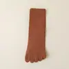 Calcetines de Cinco Dedos para Mujer, de Media Pantorrilla, Estilo Delgado de Verano, Color Sólido, Separados por Dedos, Calcetines Largos Apilados, Algodón Puro, Simples y Versátiles, Resistentes al Olor