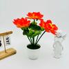 Três grandes Lótus Dormindo coloridos, bonsai, flor artificial, decoração de sala de estar, flor de plástico, flor artificial, adereços de decoração de piscina com paisagem artificial