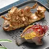 Enfeites de Pet de Chá que Mudam de Cor, Sapo Dourado, Pode Criar Animal de Estimação Mesa de Chá, Mesa de Chá, Bandeja de Chá, Brincadeira de Chá, Cerimônia do Chá, Acessórios para Conjunto de Chá