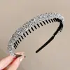 Elegante diadema de borde fino para mujer, banda para el cabello antideslizante para lavarse la cara, adecuada para el uso diario, con dientes para un efecto de corona alta y adelgazamiento facial