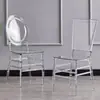 Silla de comedor de cristal transparente, moderna y sencilla, adecuada para bodas, banquetes, hoteles, restaurantes y uso doméstico, estilo bambú, apilable con respaldo