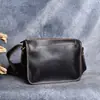 Bolsa masculina de couro Crazy Horse bolsa de ombro bolsa carteiro bolsa de ombro casual de couro artesanal bolsa carteiro bolsa de couro de vaca bolsa carteiro