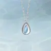 Colar de Pérola da Lua Lágrimas de Sereia para Mulheres, Corrente Curta de Clavícula Fashion e Fresca, Pingente de Gota Tendência para Mulheres