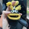 Bolsa para Llaves de Coche Lindo Dibujo Animado Hecho a Mano Lana Tejida Suministros para Coche Colgante Estuche Protector para Llaves Bolsa de Almacenamiento para Mujeres