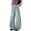 Jeans rasgados de moda casual retro americano, pierna ancha recta holgada adelgazante, pantalones largos, tendencia Primavera/Otoño 2026