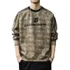 Suéter con Estampado Tie-Dye Lavado Nuevo de Otoño para Hombre Estilo Americano Moda Marca de Moda Camiseta de Rayas Raglán Mangas Largas Camisa Base Holgada