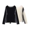 Ropa de Mujer de Comercio Exterior Transfronterizo 2025 Otoño Europeo y Americano Top de Punto de Manga Larga Estampado con Efecto Desvanecido para Mujer G826102