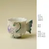 Taza de Maestro de Cerámica Inno Kuisong, Cerámica de Arita, Alto Valor Estético, Taza con Asa de Mariposa Flor de Amapola, Taza de Té Especial para Mujeres