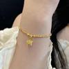Nova Pulseira Flash Ice Star Colar de Contas de Borboleta Dourada Pingente de Estrela de Cinco Pontas Amor Escama de Peixe Dourado