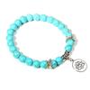 Pulsera colgante de loto de cristal de cebra en polvo nueva transfronteriza de Amazon, pulsera de piedra de grano azul, joyería al por mayor, comercio exterior