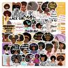 50 pegatinas inspiradoras de grafiti de dibujos animados de chicas negras para motocicleta, cuaderno, decoración de casco, pegatinas DIY
