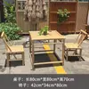 Mesas y sillas de aluminio y bambú para exteriores, bambú simulado, adecuadas para barbacoas en el patio, camping, mesas de aluminio y bambú al aire libre, mercados, granjas y sombrillas de paja.