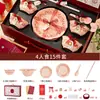 Conjunto de louça retro estilo francês com underglaze, apresentando belos desenhos, perfeito para uso doméstico, como presente, ou para casamentos e chás de casa nova.