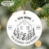 Nuevos Adornos de Navidad Acrílicos Blancos 2D, Decoración de Regalo Navideño para Árbol de Navidad, Artículos para Colgar