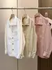 ¡La primavera no es demasiado tarde para el algodón Lyocell! Estilo minimalista de ropa de trabajo, hipoalergénica, transpirable, corte holgado, con cuello, camisa chaqueta casual de manga larga para mujer