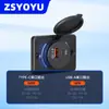 Carregador de Carro Quadrado Sem Furo para Modificação de Carro Transfronteiriço Carga Rápida Qc3.0 12V24V com Interface Pd de 30W