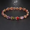Moda europea y americana temperamento color circón incrustación diseño de personalidad pulsera para mujer pulsera comercio transfronterizo comercio exterior suministro