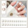 D672-Blanco Leche Temperamento Armadura Ropa Corto Color Sólido Parche de Manicura Explosiones Parche de Uña Postiza Venta al por Mayor Blanco Simple