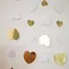4 m Tamanho Flor do Amor Espelho Coração Brilhante Forma de Coração Fio de Papel Bandeira Decoração de Festa de Aniversário Dia dos Namorados Enfeites Pendurados