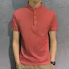 Fabricante Original Camisa Polo com Gola Lapela Masculina Camiseta de Verão Cor Sólida Manga Curta Casual Solta Tendência de Negócios Roupa Masculina