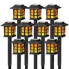 Luces Solares Transfronterizas, Luces para Césped de Exterior, Luces de Llama para Casa Pequeña, Luces Parpadeantes de Llama para Patio Villa Jardín