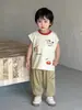 Camiseta sin mangas fina de verano para niños 2026 Nuevo estilo Dibujos animados Ligera Transpirable Top para niños