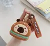 Linda Cartera de Silicona de Capibara, Bolsa de Dibujos Animados para Niños, Bolsa de Almacenamiento Portátil, Tarjetero, Bolsa para Auriculares, Colgante Pequeño