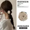 Nuevo Estilo Chino Pinza para el Cabello de Flor Rosa Suave Pinza para Moño Retro Pinza de Flor Accesorio para el Cabello de Ambiente Foto