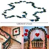 Cipó de Rosa Azul Escuro 1,2 Metros Decoração de Teto de Casamento Corrimão de Escada Flor Artificial Cipó