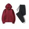 Conjunto de sudadera con cremallera y pantalones de chándal para otoño e invierno de comercio exterior, ropa deportiva, sudadera de color liso para pareja, conjunto de sudadera